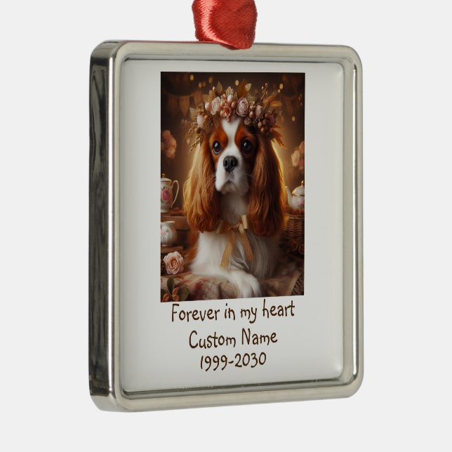 Foto-Memorial Keepake Pet Hund Ornament Aus Metall (Rechts)