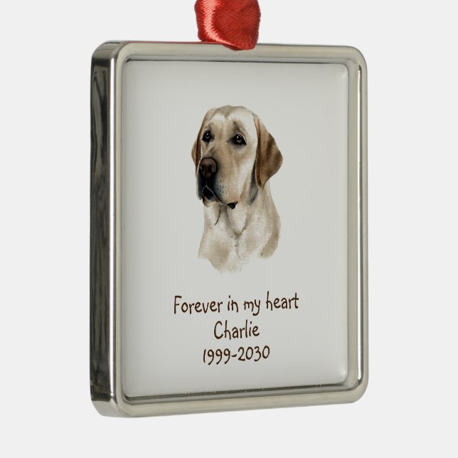 Foto-Memorial Keepake Pet Hund Ornament Aus Metall (Rechts)