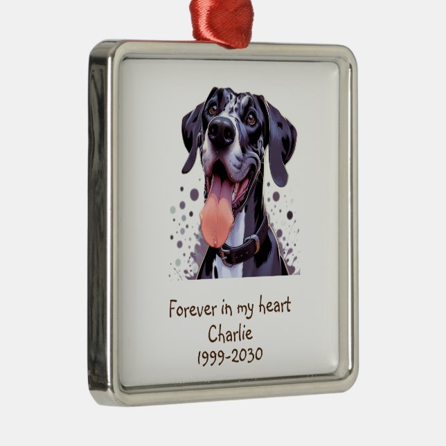 Foto-Memorial Keepake Pet Hund Ornament Aus Metall (Rechts)