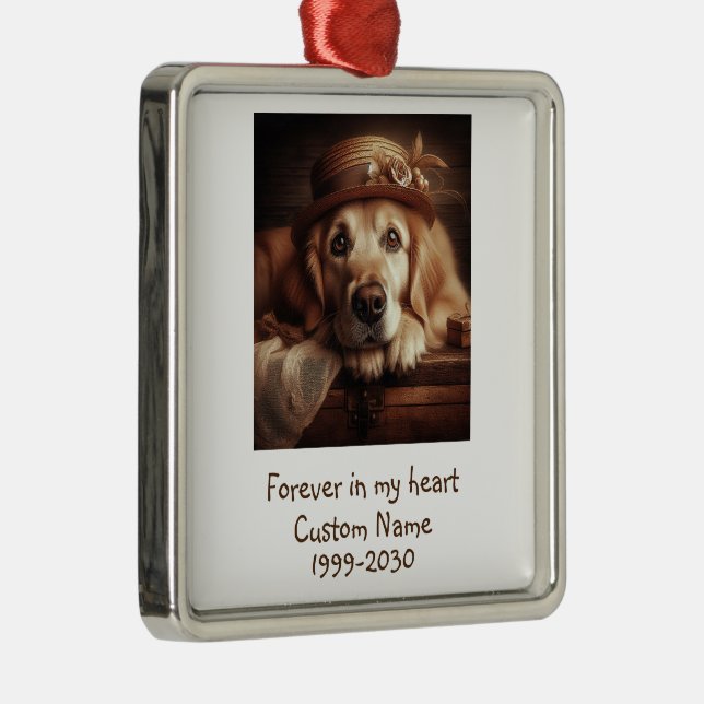 Foto-Memorial Keepake Pet Hund Ornament Aus Metall (Rechts)