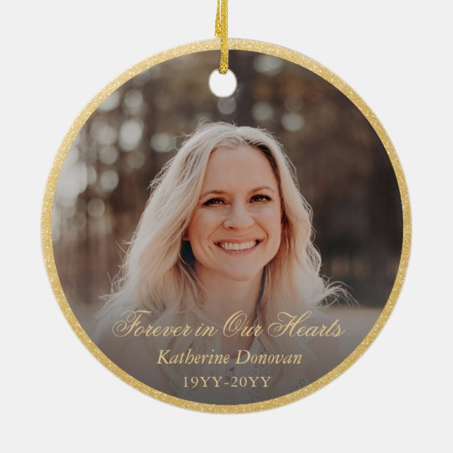 Foto Memorial Keepake Religiöse Weihnachten Keramik Ornament (Hinten)