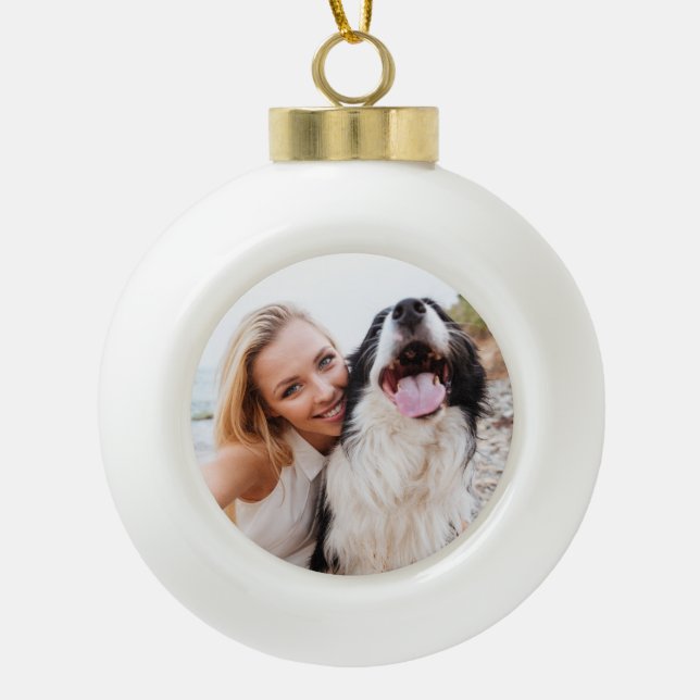Foto-Memorial Keramik Kugel-Ornament (Vorderseite)