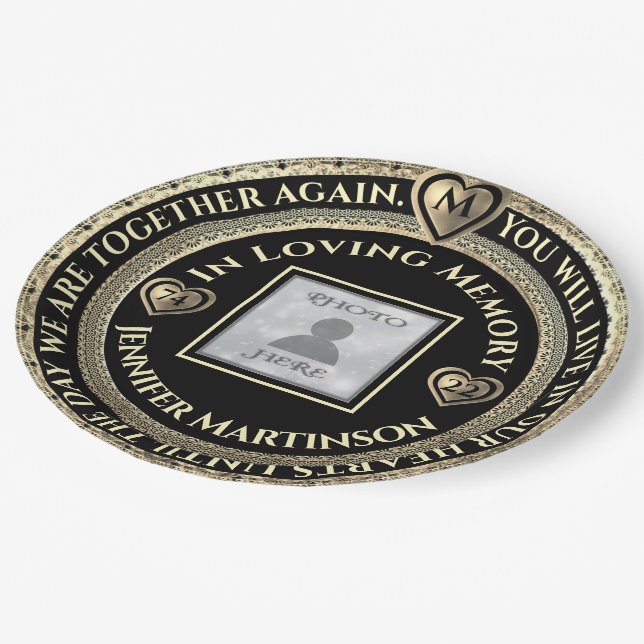 Foto Memorial Love Memory Pappteller (Schrägansicht)