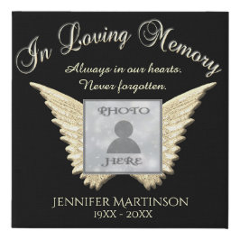 Foto Memorial mit Angel Wings Leinwand