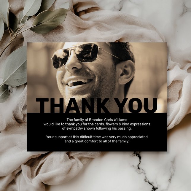 Foto Memory Beerdigung Vielen Dank Dankeskarte (Von Creator hochgeladen)