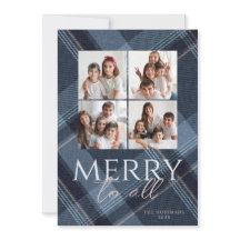 Foto Merry Navy Gold Weihnachtskarte