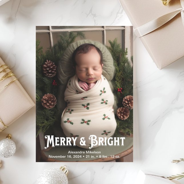 Foto Merry und Bright Birth Ankündigung (Von Creator hochgeladen)