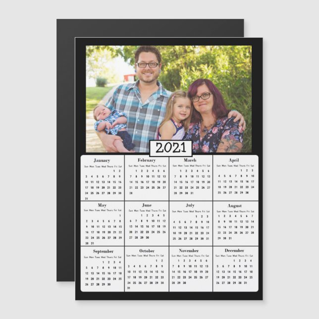 Foto Mini 2021 Kalender Magneteinladung (Vorne/Hinten)