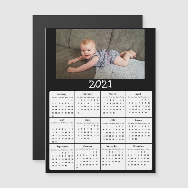 Foto Mini-Kalender 2021 Magneteinladung (Vorne/Hinten)