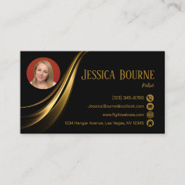 Foto Minimal Moderner Beruflicher QR Code Gold Visitenkarte