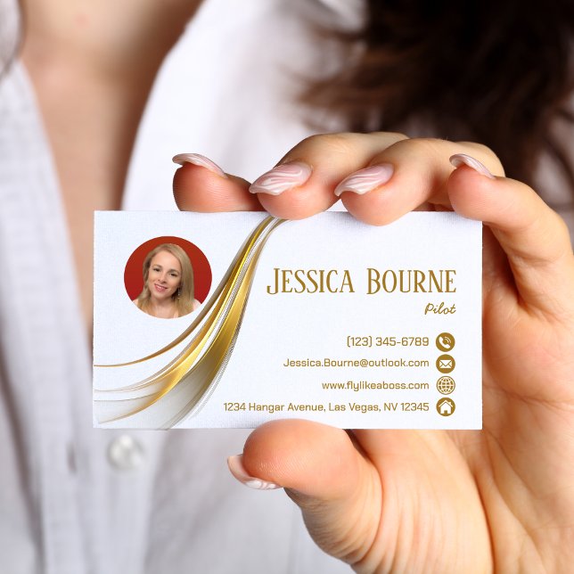 Foto Minimal Moderner Beruflicher QR Code Gold Visitenkarte (Von Creator hochgeladen)