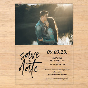 Foto-Minimalist Save-the-Date Acryleinladungen