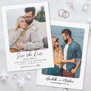 Foto Minimalistisch Script Elegante Hochzeit Save The Date