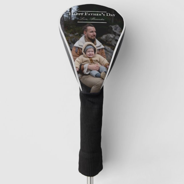 Foto Minimalistisch Vatertag | weiß Golf Headcover (Vorderseite)