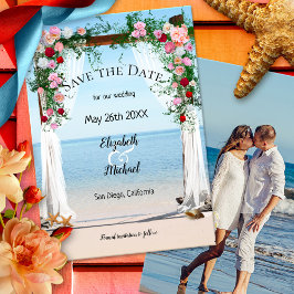 Foto mit Beach Arbor Hochzeitssache Speichern Sie  Save The Date