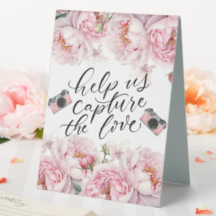 Foto mit Blumenmuster Capture the Liebe Wedding Re Tischaufsteller
