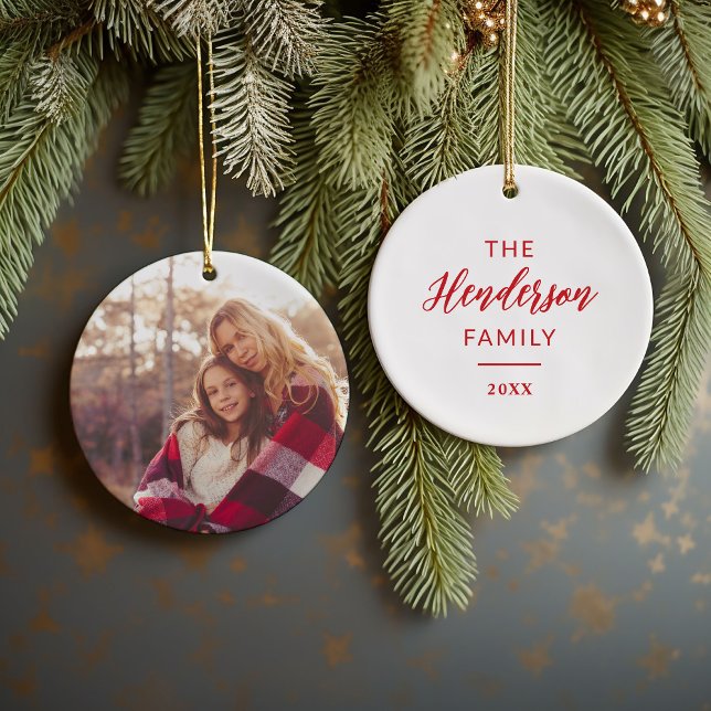 Foto mit Familienname und -jahr Keramik Ornament (Von Creator hochgeladen)