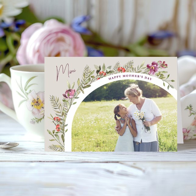 Foto mit floralen Archen Happy Mother Day Mimi Karte (Von Creator hochgeladen)