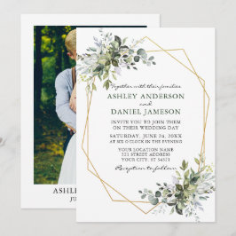 Foto mit geometrischen Rahmen für Wasserfarben Einladung