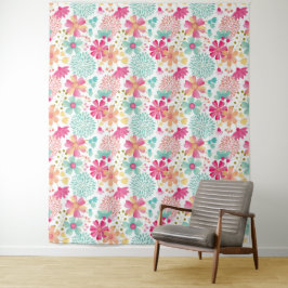 Foto mit gestrichenem Blumenmuster Wandteppich