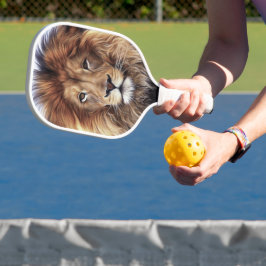Foto mit großem Löwenkopf Pickleball Schläger
