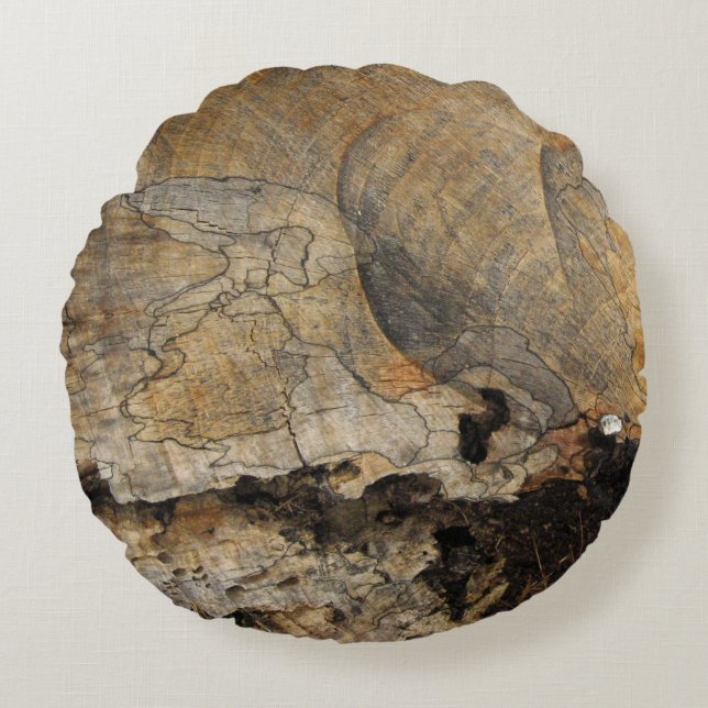 Foto mit Holztextur Rundkissen Rundes Kissen (Vorderseite)