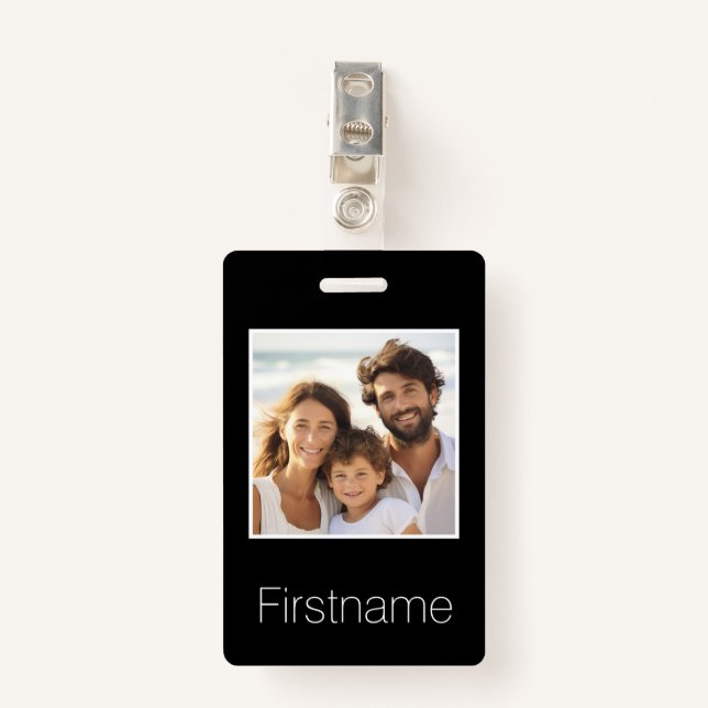 Foto mit Individuelle Name-Identifizierungseinheit Ausweis (Vorderseite mit Klammer)