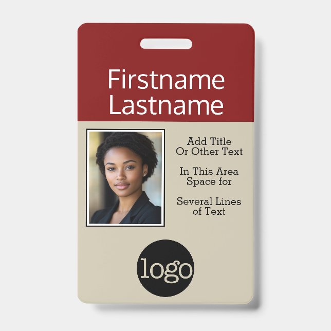 Foto mit Logo und Firmenname Ausweis (Front)