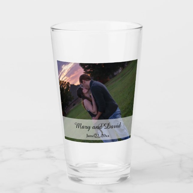 Foto mit Monogramm Glas (Vorderseite)