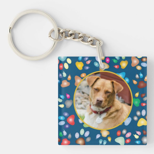 Foto mit Paw-Druckern Schlüsselanhänger (Vorderseite)