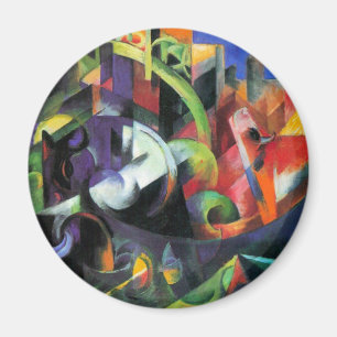 Foto mit Rindern von Franz Marc, Vintage Kunst Magnet