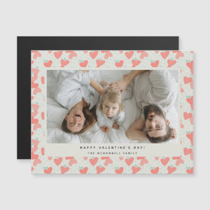 Foto mit rosa Herzen Frohes Valentinstag Magnetisc Magnetkarte