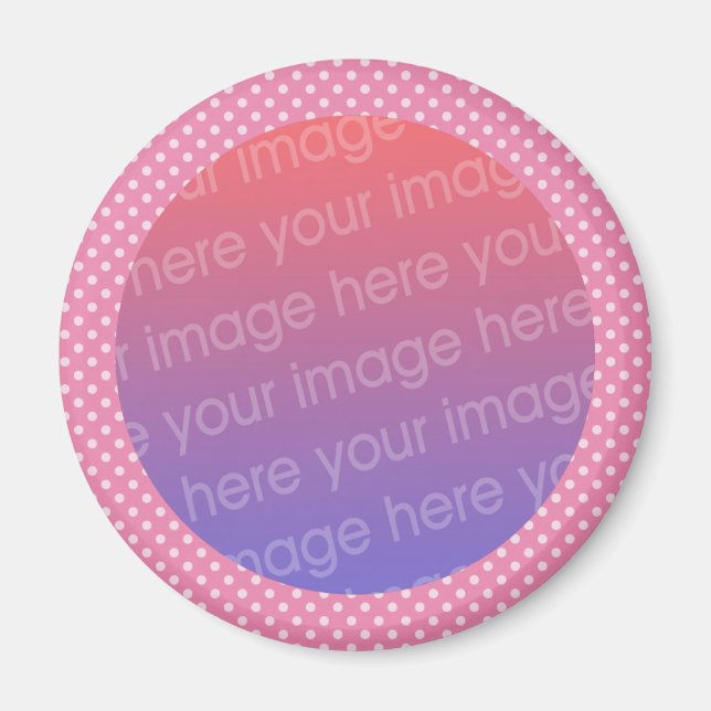 Foto mit rosa Polka-Punkten Magnet (Vorne)