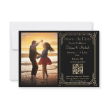 Foto mit schwarzem Gold qr Save the Date
