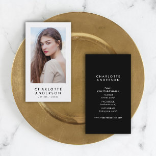 Foto mit schwarzem und weißem Profil Visitenkarte