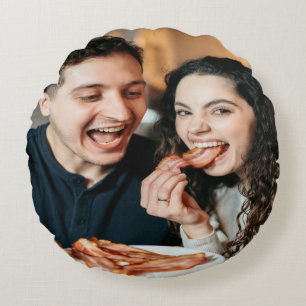 Foto mit Speckessen anpassen personalisieren Rundes Kissen