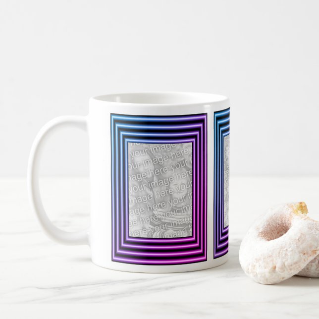 Foto mit Streifen Kaffeetasse (Mit Donut)