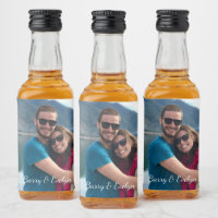 Foto mit Text am unteren Mini-Liquor-Labels