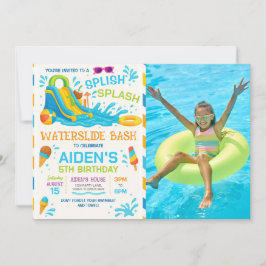 Foto mit Wasserrutsche Einladung