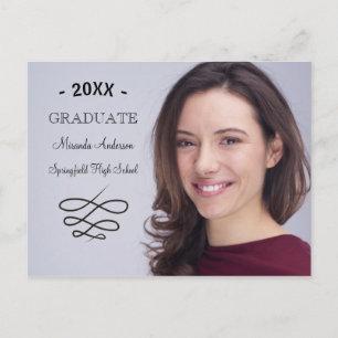 Foto mit Wirbellinie - Abschluss-Postkarte Einladungspostkarte