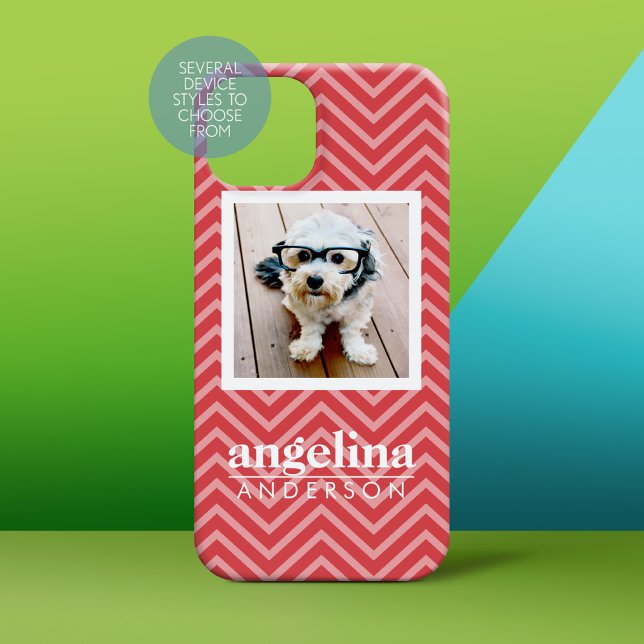 Foto mit Zickzack Muster und Individuelle Name title_seo2 (Personalized Phone Case)