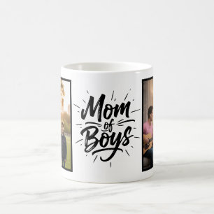Foto mit zwei Jungen in Schrift Zwei für Mütter Kaffeetasse