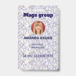 Foto Mitarbeiter Logo oder QR CODE Glitter Ausweis