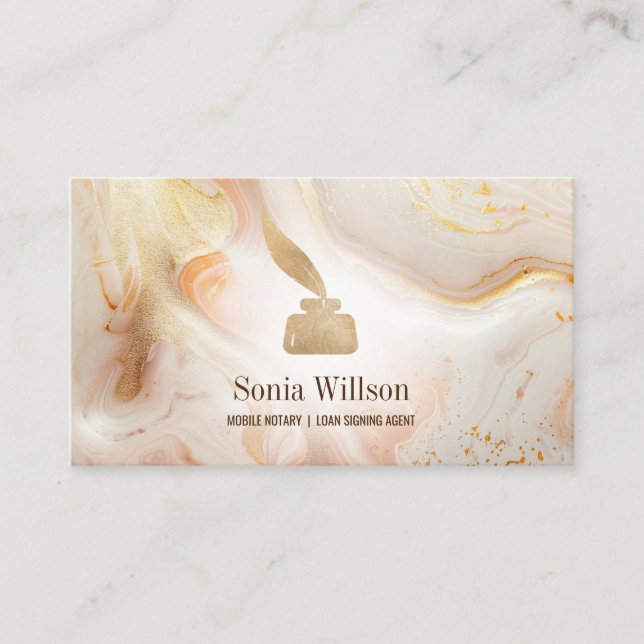 Foto Mobile Notary Loan Signature Agent Monogram Visitenkarte (Vorderseite)