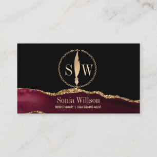 Foto Mobile Notary Loan Signature Agent Monogram Visitenkarte