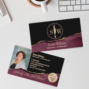 Foto Mobile Notary Loan Signature Agent Monogram Visitenkarte