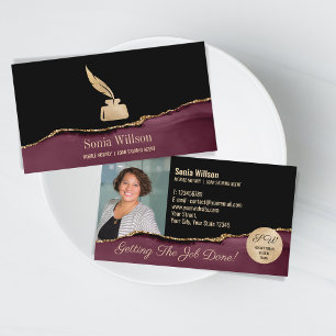 Foto Mobile Notary Loan Signature Agent Monogram Visitenkarte