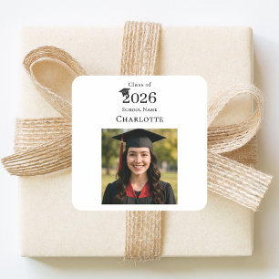 Foto moderne Abschlussfeier Quadratischer Aufkleber