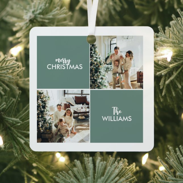 Foto Moderne Collage Aquamarine Weihnachten Ornament Aus Metall (InSitu)