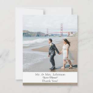 Foto Moderne Hochzeit Dankeschön Karte - Niedriger